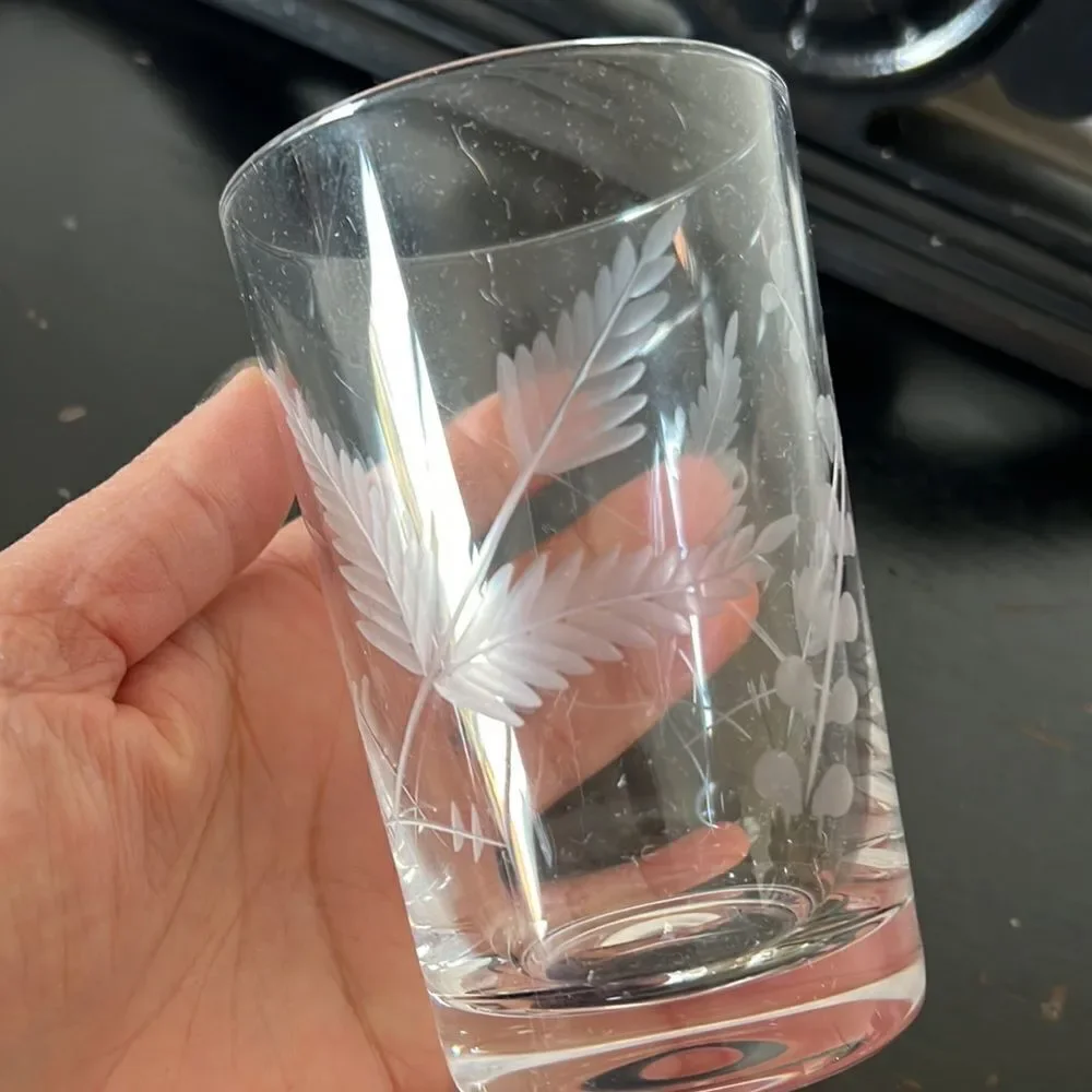 Pottery Barn Etched Glass